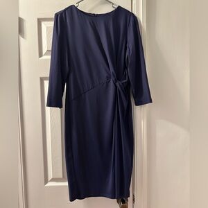 J. McLaughlin Navy 3/4 sleeve Twist Dress